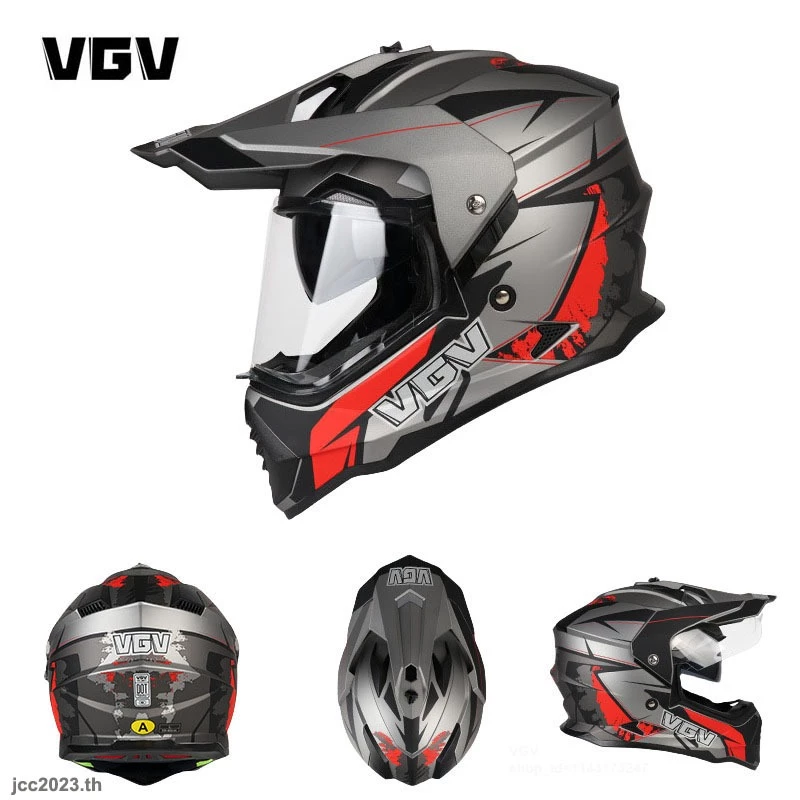 VGV หมวกกันน๊อค ออกแบบสไตล์เรซซิ่ง ติดตั้งบลูทูธได้ ซับในถอดซักได้ เลนส์คู่ ใช้ได้ทุกฤดูกาล สำหรับผู้ชายและผู้หญิง หมวกกันน็อคเต็มใบ
