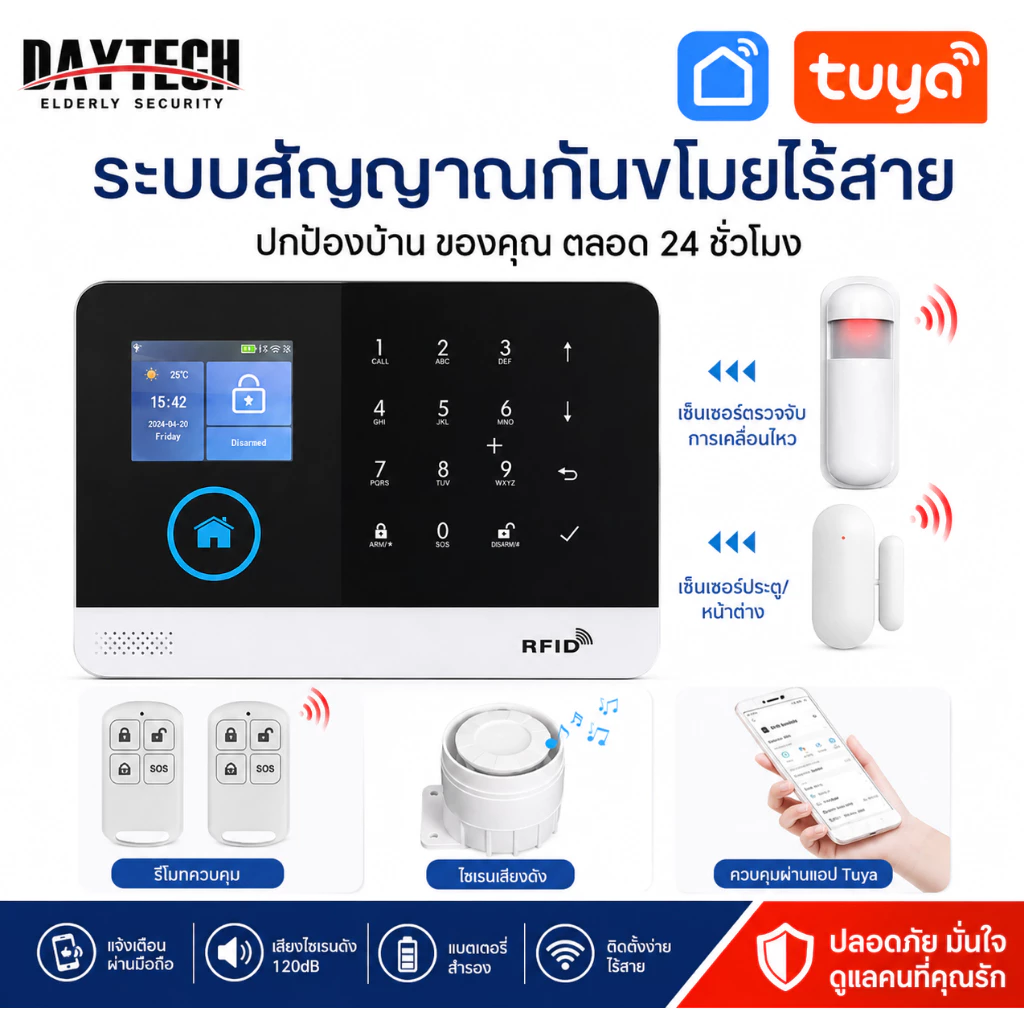 DAYTECH สัญญาณกันขโมยในบ้าน รุ่นอัพเกรด Feature Image