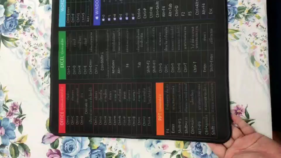 reviewแผ่นรองเม้าส์ขนาดใหญ่ Mouse Pad แผ่นรองเม้าส์ Shortcut Keys สกรีนคีย์ลัด โปรแกรม Office Excel Word PPT PS CAD เล่นเกม comment 0