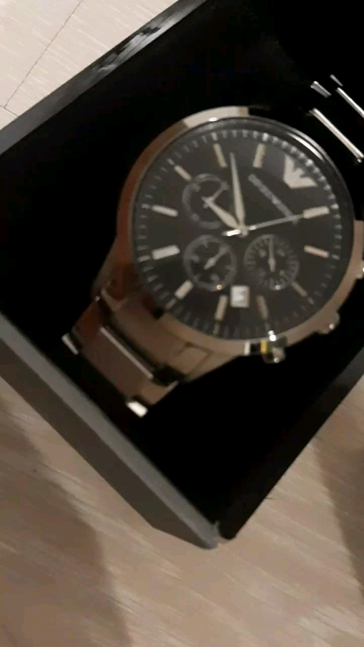 reviewEMPORIO ARMANI นาฬิกาข้อมือผู้ชาย รุ่น AR2434 Classic Chronograph Black Dial SteelSilver comment 0
