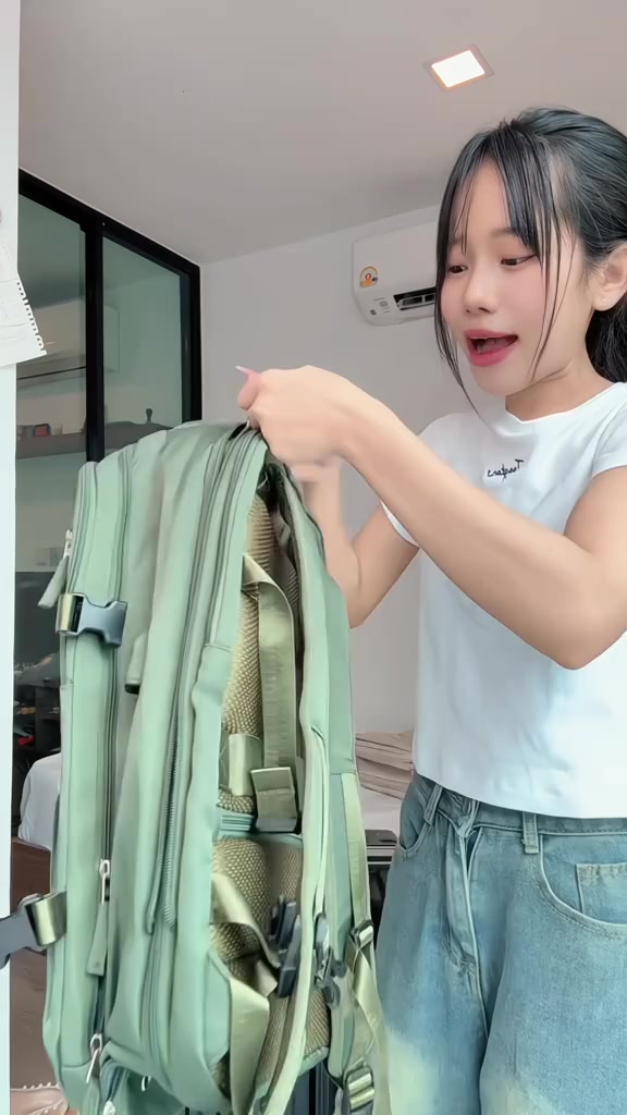 Ba lô mẫu mở rộng bên 🎒✈️🌥️ #backpack #กระเป๋าเป้ #กระเป๋าเป้ใบใหญ่ #กระเป๋าเป้เดินทาง #กระเป๋าเดินทาง