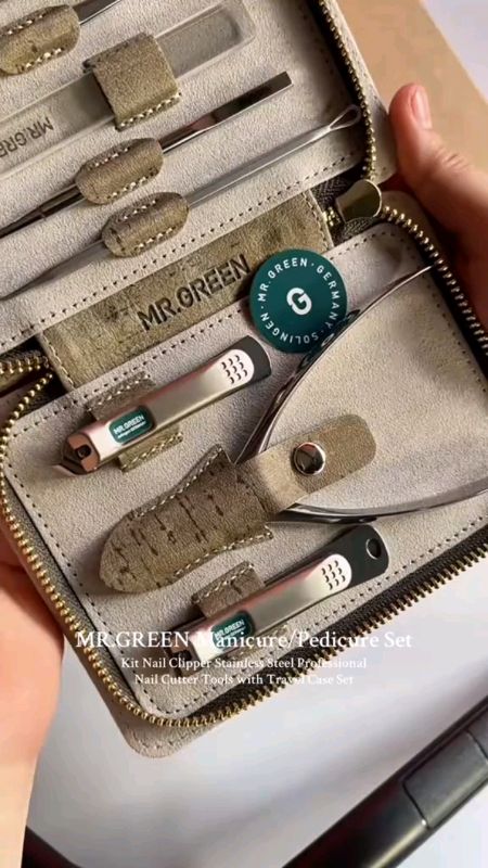 Mr.green ชุดทําเล็บมือ เล็บเท้า สเตนเลส 12 In 1 พร้อมเคสหนัง แบบพกพา#ชุดทำเล็บ#ShopeeVideoTH #shopee #ของเด็ดแอปส้ม