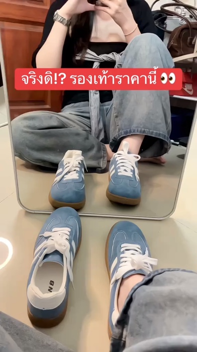 ￼JSNB ส่งฟรี #รองเท้าผ้าใบแฟชั่น พร้อมส่ง รองเท้าผ้าใบผู้หญิง #รองเท้าหนังกลับ ผ้าใบลำลอง น้ำหนักเบา นุ่มและกันลื่น [LN322]