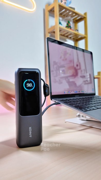 powerbank 4in1 ตัวจบที่ชาร์จโน้ตบุ๊คได้ เหมาะกับสายทำงานสุดๆ #powerbank #Anker #พาวเวอร์แบงค์ #มีสายชาร์จในตัว