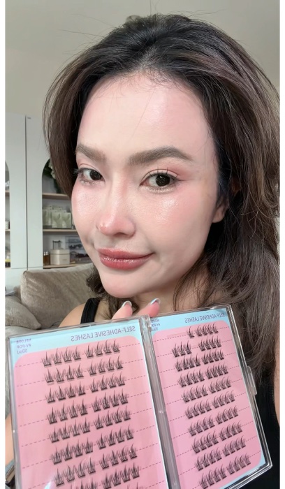 #ขนตาปลอมมีกาวในตัว กาวสีดำ ติดแล้วไม่โป๊ะ ติดแน่น กันน้ำ กันเหงื่อ #ร้านเด็ดแอปส้ม #ของดีบอกต่อ