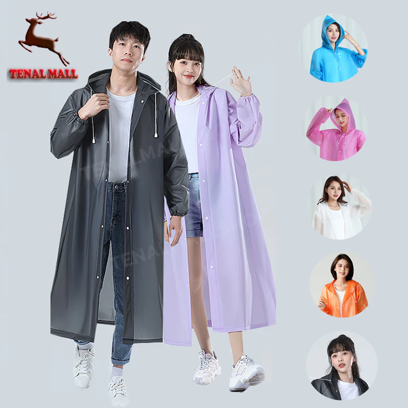 เสื้อกันฝนแฟชั่น สไตล์เกาหล ชุดกันฝน เสื้อกันฝน Rain coats เสื้อกันฝนผู้ใหญ่ ชุดกันฝนแบบหนา EVA 100 กรัม