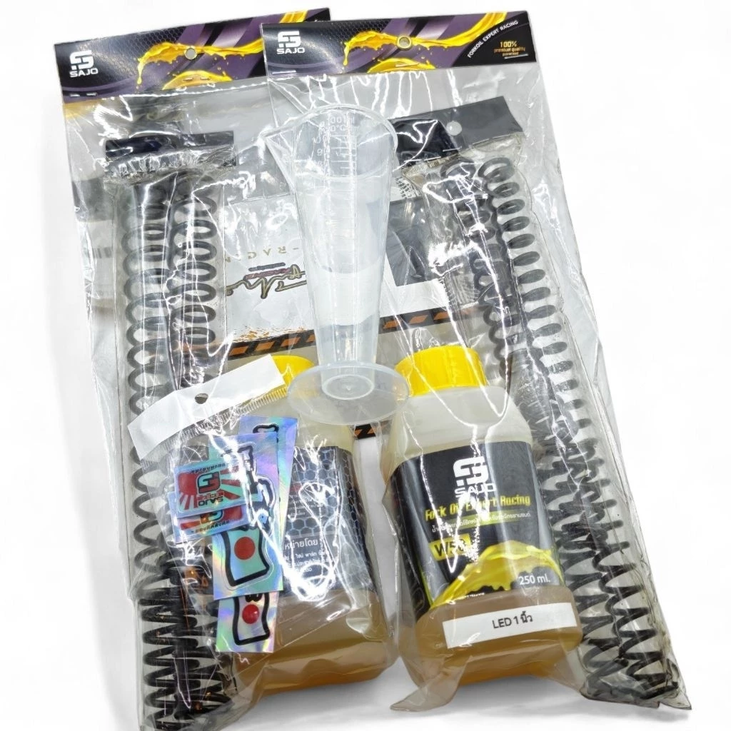 ชุดโหลดโช้คหน้า SAJO สำหรับ Honda Wave, Lead, Giorno (แถมฟรีถ้วยตวง) - อะไหล่แต่ง Giorno+