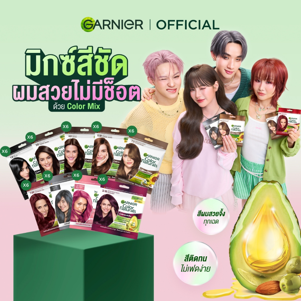 การ์นิเย่ คัลเลอร์ แนทเชอรัลส์ x6 Garnier Color Naturals x6 (สีผม,ย้อมผม,Garnier Hair